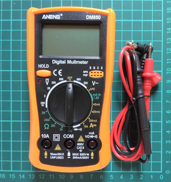 高機能デジタル テスター マルチメーター 電圧電流測定器(ANENG DM850)/ 赤