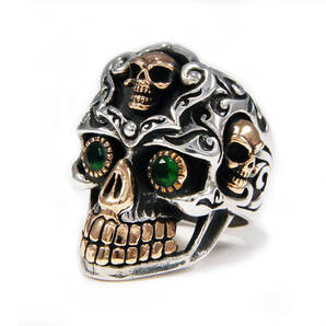 18号 スカル ドクロ 銅 925シルバーリング 925刻印あり JO-R019