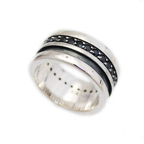 17号 18号 20号 ブラックジルコニア925シルバーリング 925刻印あり MA-R017