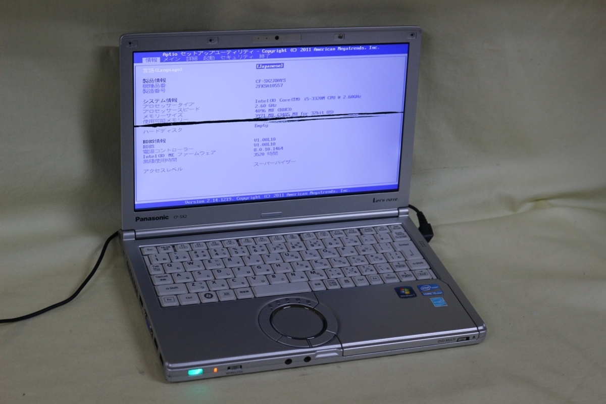 Panasonic Let's note CF-SX2ノートパソコン ジャンク品 Let's note SX 中古PC ノートパソコン Panasonic レッツノート