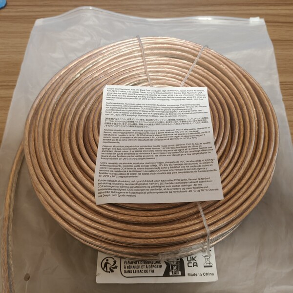 新品 スピーカーケーブル 12ゲージ/12AWG 30m CCA/TCCA