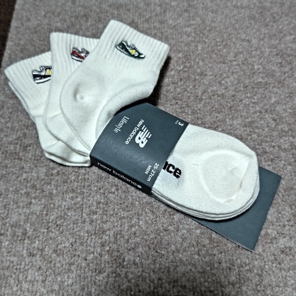 new balance◆ソックス◆白 ◆靴下 25~27cm◆3足セット