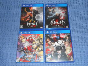 PS4ソフト「仁王 (NIOH)」「仁王2 (NIOH2)」「ペルソナ5」「ブレイブルー クロスタッグバトル (BLAZBLUE CROSS TAG BATTLE)」4本セット