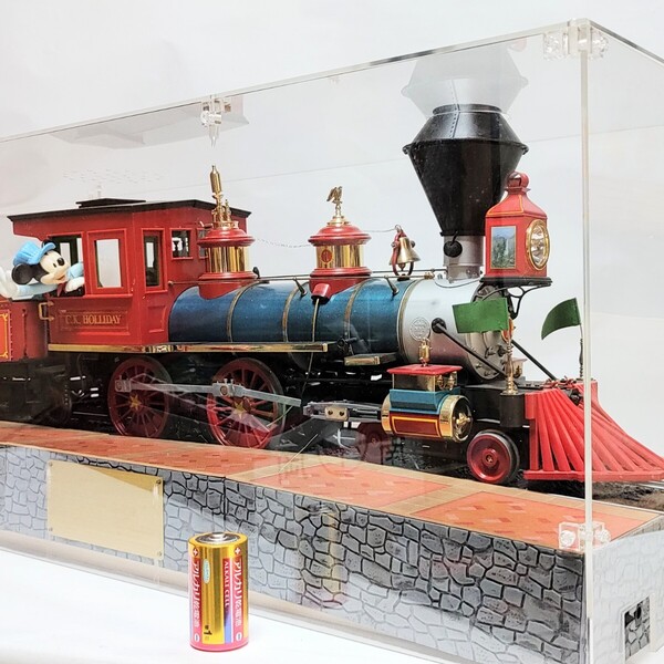 Disney 蒸気機関車 鉄道模型 ディズニー・トレインをつくる TDR アクリルケース付き hachette アシェット ミッキー ウエスタンリバー鉄道