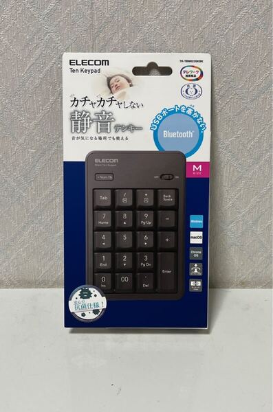 705i0206 エレコム テンキー Bluetooth 静音設計 抗菌 Windows/Chrome OS/macOS対応 ブラック TK-TBM023SKBK