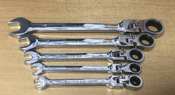 TS首振り☆ラチェットレンチ&6、8、10、13、17mm☆5点セット ☆72歯