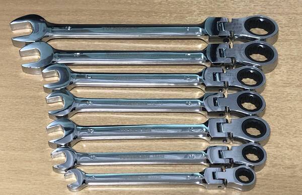 TS首振り◇ラチェットレンチセット◇ 8、10、12、13、14、17、19mm◇7点セット 72ギア