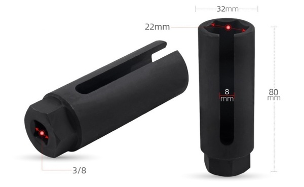 O2センサーソケットレンチ◇スリット幅8mm ◇差込角3/8 (9.5mm)