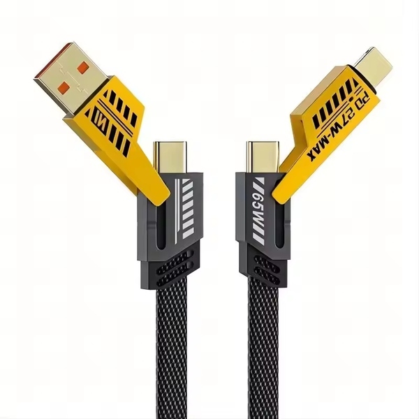 お使いのデバイスが増えて、充電ケーブルがごちゃついていませんか?急速充電&データ転送OK!高耐久4in1マルチ充電ケーブル