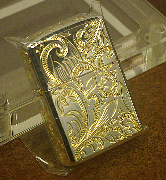 【ZIPPO】アーマー アラベスク 全5面刻 シルバーゴールドコンビ鏡面/ネコポス