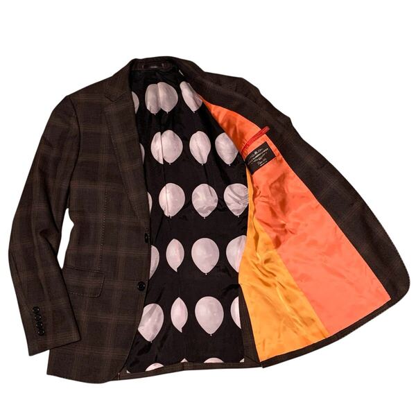 送料込!最終値下げ■Paul Smith ポールスミス■SOHO FIT カノニコ社生地チェックテーラードジャケットS■