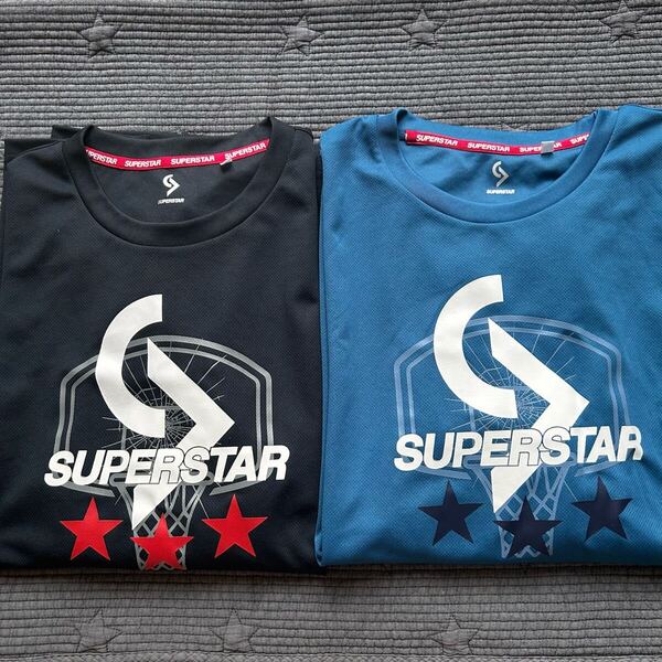 即決 美品 バスケットボール 長袖Tシャツ 2枚組 SUPERSTAR スーパースター XL バスケ スポーツ 長T メンズ 中学生 高校生 部活 送料込