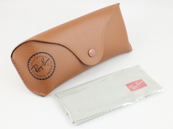 Ray-Ban レイバン サングラスケース&メガネ拭き セミハードケース ブラウン 茶 サングラス付属品 メガネケース RB2140F RB2132F 収納可
