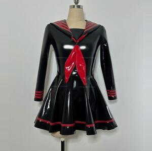 新作黒5XL 超光沢 可愛いセーラー風ワンピースト コスプレ JK制服 キャンギャル ハロウィン仮装 変装 撮影会 イベント コスチューム