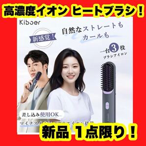 【新品】【大特価】男女兼用 ヘアセット マイナスイオン ブラシアイロン 高濃度イオン ヒートブラシ