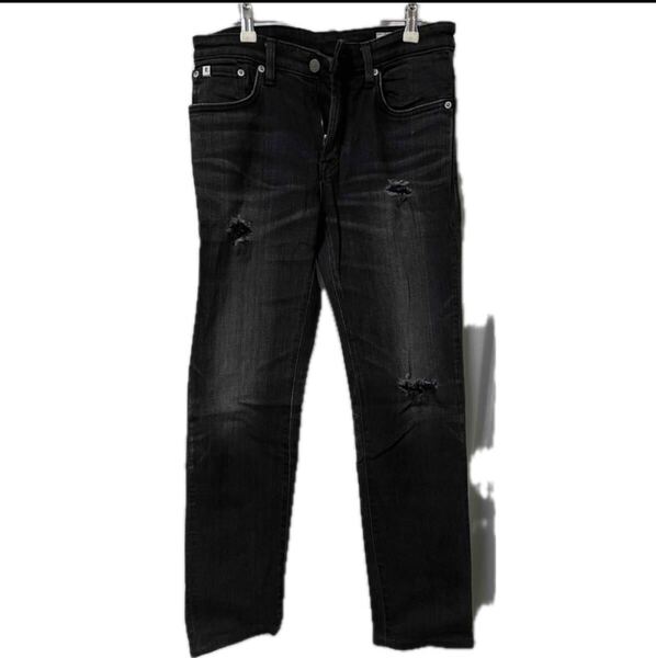 新品未使用 EDWIN メンズ 黒 ダメージ デニムパンツ 29インチ ジーンズ ブラック