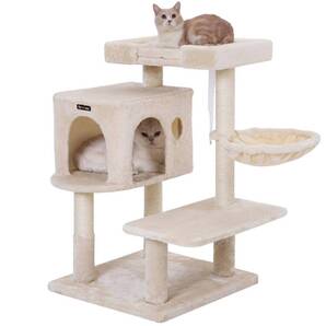 子猫やシニア猫におすすめの低めの段差付きキャットタワー