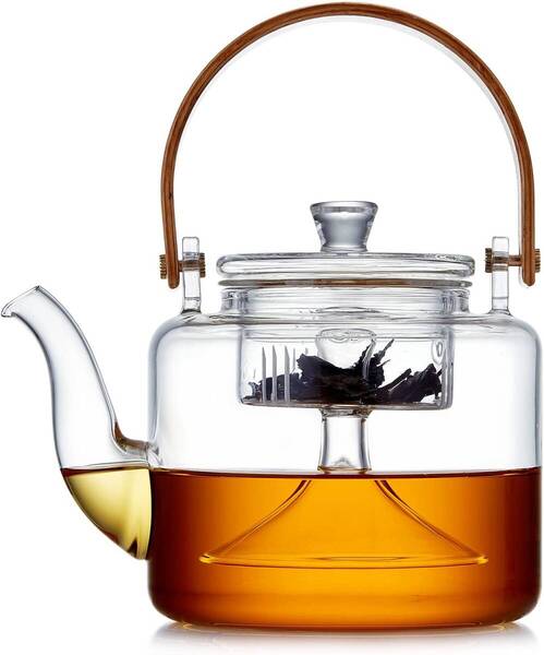 おすすめ 耐熱ガラス製ティーポット 1000ml 大容量 おしゃれ 紅茶ポット