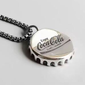 新品 コカコーラ 王冠 チェーン付き ネックレス フタ 栓 蓋