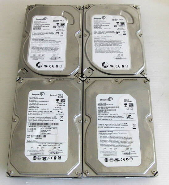 Seagate SATA 3.5inch内蔵用ハードディスク 4台セット 300GB 320GB