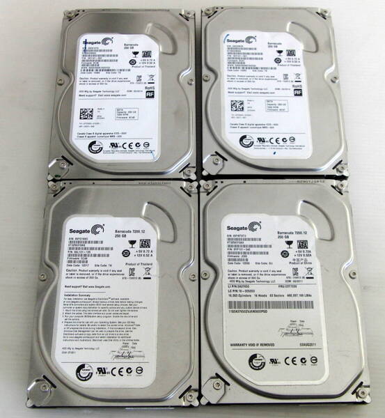 Seagate SATA 3.5inch内蔵用ハードディスク 4台セット 250GB