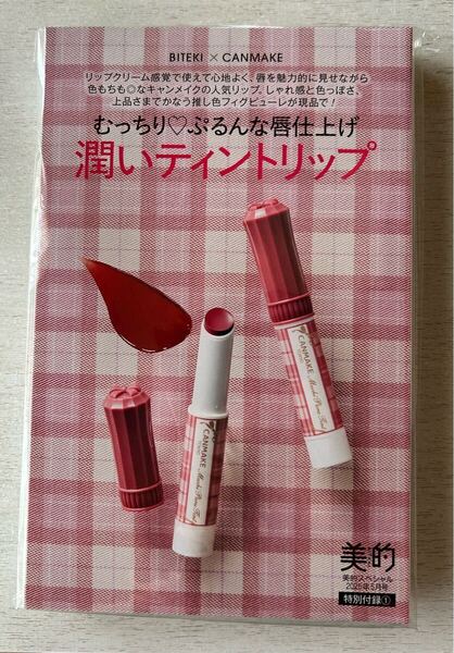 送料込★美的スペシャル付録【CANMAKE キャンメイク むちぷるティント05 リップルージュ ロージーレッド現品】 2025年5月号 付録 匿名配送