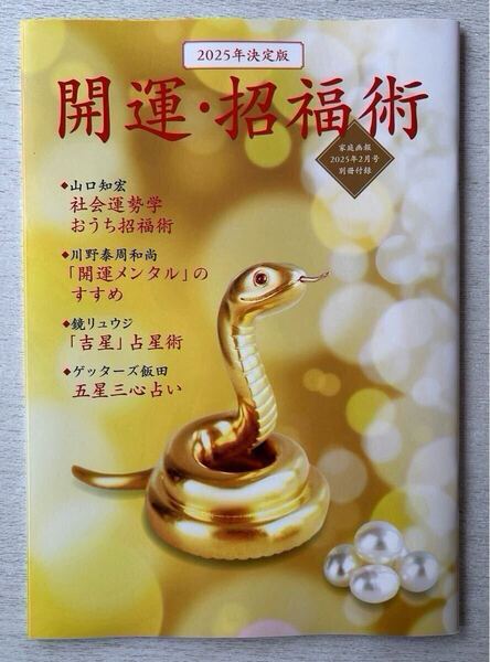 送料込★家庭画報 付録【2025年決定版 開運・招福術 山口知宏 川野泰周和尚 鏡リュウジ ゲッターズ飯田】2025年2月号 付録のみ匿名配送