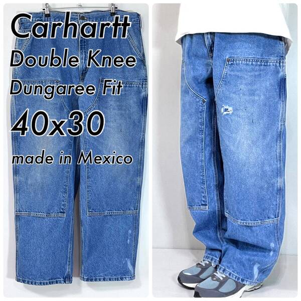Carhartt カーハート W40 L30 10s B73 DST ダブルニー デニムペインターパンツ ダンガリーフィット 2010年12月 メキシコ製 p25043209