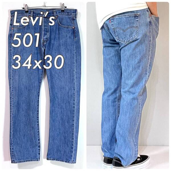 美品 Levi's リーバイス 501 W34L30 REGULAR FIT インディゴブルー レギュラーフィット デニムパンツ ジーンズ ゴールデンサイズ p25043185
