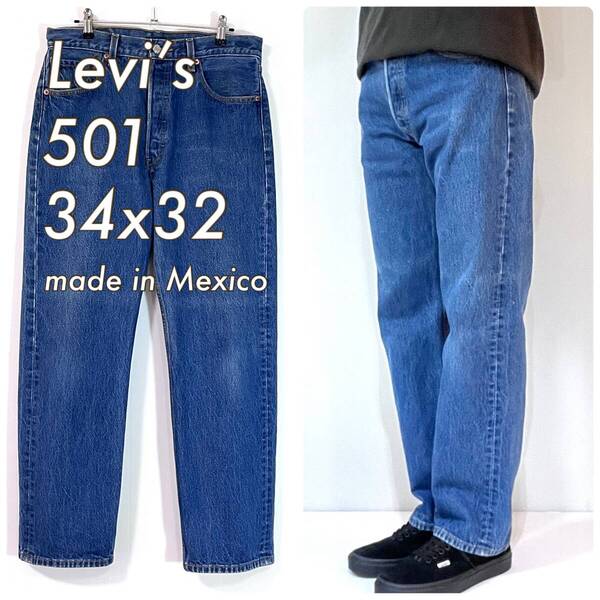 Levi's リーバイス 501 W34L32 実寸W32L29 インディゴブルー デニムパンツ ジーンズメキシコ製 Mexico製 超ゴールデンサイズ p25043187