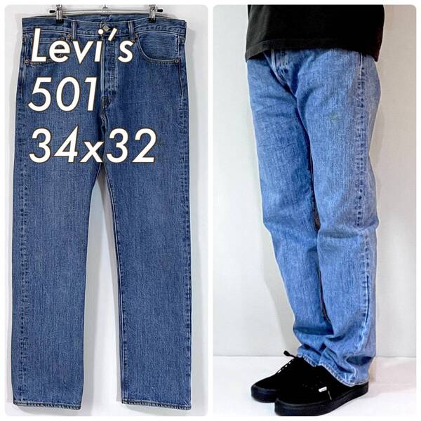 Levi's リーバイス 501 W34L32 ミディアムウォッシュ REGULAR FIT デニムパンツ ジーンズ 00501-0193 ハイチ製 ゴールデンサイズ p25043192