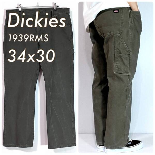 Dickies ディッキーズ W34 L30 1939 RMS モスグリーン カーキ 厚手 ヘビーウェイト ダック地 ペインターパンツ ゴールデンサイズ p25043197