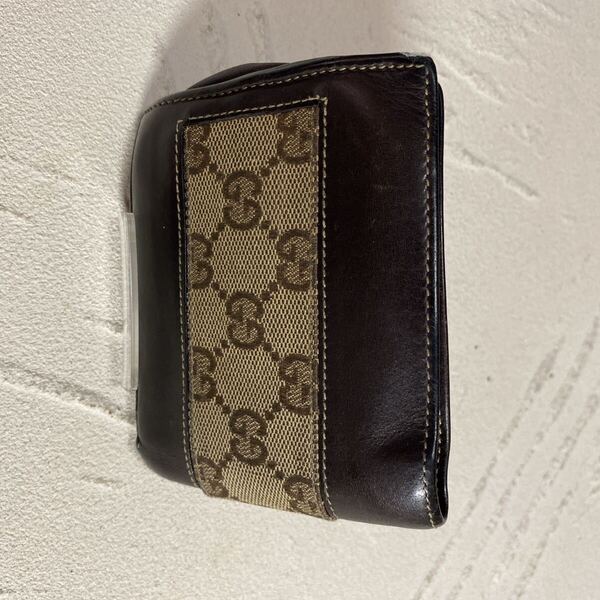グッチ 二つ折り 財布 124547GGキャンバス GUCCIコンパクト ウォレット レザー