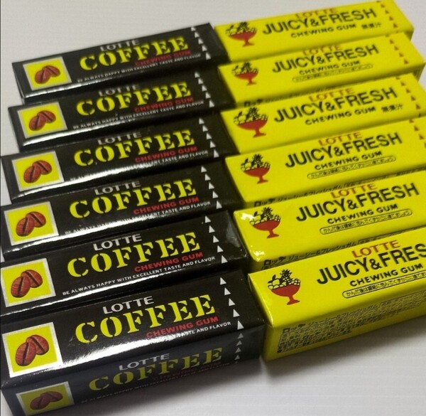 ガム ロッテ コーヒーガム ジューシー&フレッシュガム LOTTE coffee チューインガム 復刻ガム レトロ 板ガム 復刻版 菓子 詰め合わせ
