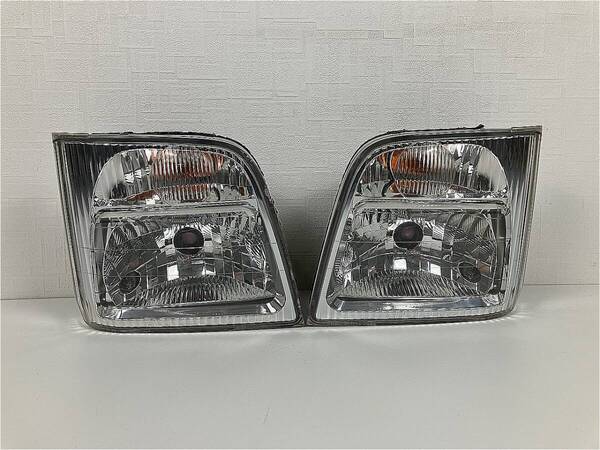 美品 割れ無 TT1 サンバー 純正 ハロゲン ヘッドライト 左右セット レベ無し MITSUBA VC02-001 TT2 TV1 TV2 TW1 TW2 A120