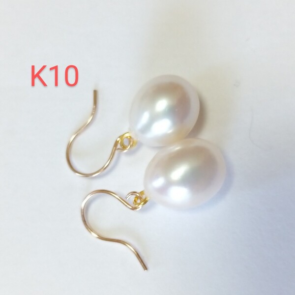 K10バロック淡水パール ピアス