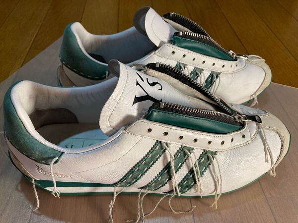 アディダス y's カントリー ジップ 26cm グリーン ヨージヤマモト ホワイト スニーカー adidas originals y's yoji vamamoto country zip