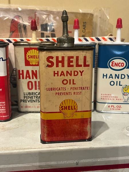 【送料無料】ビンテージ ハンディオイル缶 SHELL シェル ガレージ hotrod 1950's 1960's ①