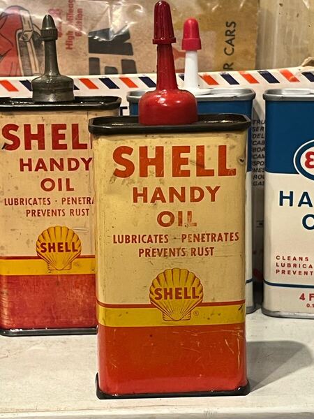 【送料無料】ビンテージ ハンディオイル缶 SHELLシェルガレージ hotrod 1950's 1960's ③