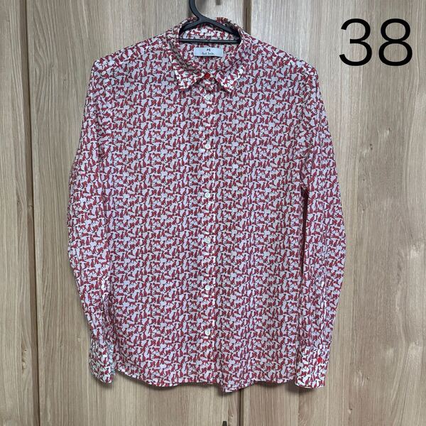 1114 paul smith ポールスミス 長袖総柄ブラウスシャツ 38