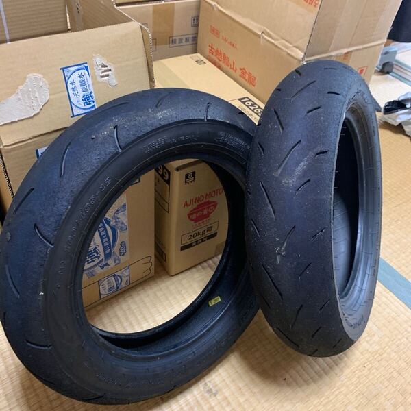 フロント KR337PRO100/485-12 23年25周目製造 リア TT93GP PRO ミディアムソフト 120/80-12 25年1周目製造 サーキットで約3時間走行