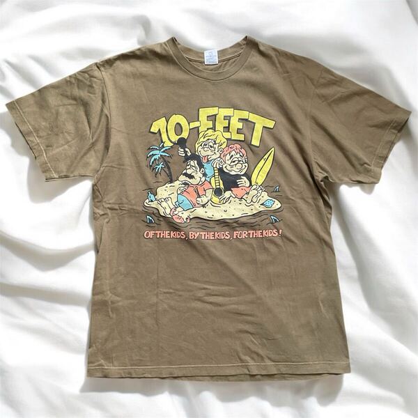 良品 10-FEET バンド Tシャツ ビーチテーマ バンT カーキ KHAKI 10FEET OF THE KIDS, BY THE KIDS, FOR THE KIDS Band Tee