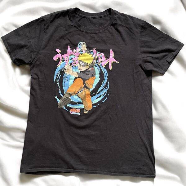 良品 NARUTO 疾風伝 うずまきナルト Tシャツ ブラック BLACK 黒 海外公式 アニメ Y2K 00s ナルト Anime Tee