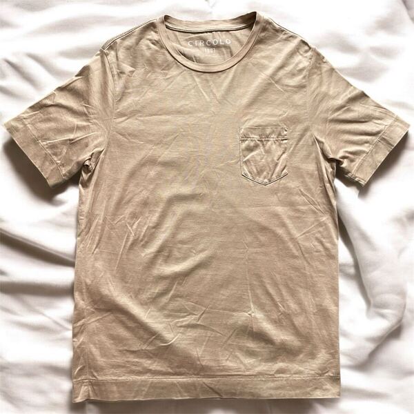 比較的美品 CIRCOLO ポケット Tシャツ ルーマニア製 ポケT チルコロ 1901 Pocket Tee 無地 カーキベージュ KHAKI BEIGE