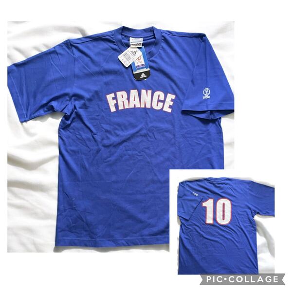 激レア 新品 タグ付き 00s アディダス ワールドカップ ジダン フランス代表 Tシャツ トルコ製 Y2K 2002 adidas デッドストック 万国旗タグ