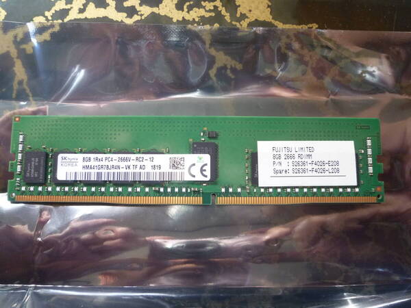 SK hynix HMA41GR7BJR4N-VK TF AD 1816 8GB 1Rx4 PC4-2666V ECC RDIMM Fujitsu サーバー用メモリ