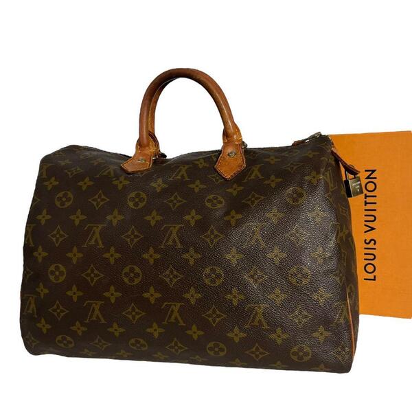 【鑑定済】ルイヴィトン LOUIS VUITTON スピーディ35 モノグラム ハンドバッグ ボストンバッグ ブラウン 茶