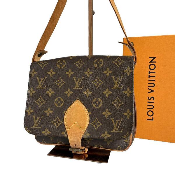 【鑑定済】ルイヴィトン LOUIS VUITTON モノグラム カルトシエールMM ショルダーバッグ ブラウン 茶 クロスボディ