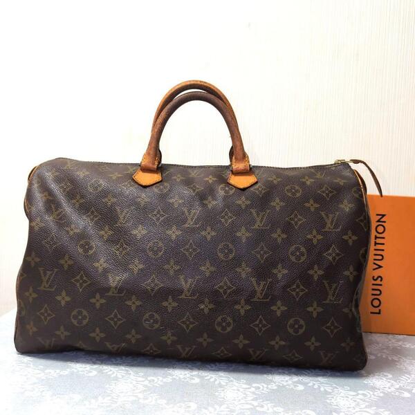 【正規品】ルイヴィトン LOUIS VUITTON モノグラム スピーディ40 ハンドバッグ ボストンバッグ ブラウン 茶