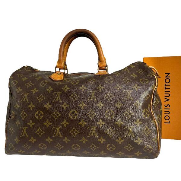 【鑑定済】ルイヴィトン LOUIS VUITTON スピーディ35 ハンドバッグ ボストンバッグ モノグラム ブラウン 茶